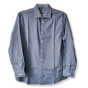 Men Michael Kors Airsoft Button Shirt 16 Blue White Menswear No Iron Preppy NEW